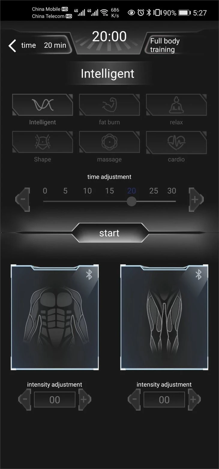 Dry And Wireless Ems Training Suit For Home Use